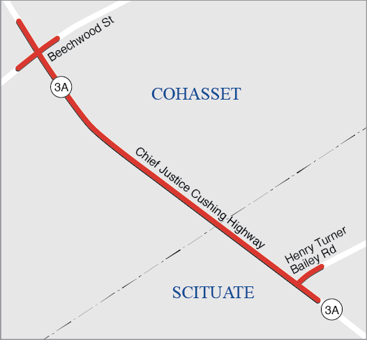 Cohasset and Scituate: Corridor Improvements and Related Work on Justice Cushing Highway (Route 3A), from Beechwood Street to Henry Turner Bailey Road